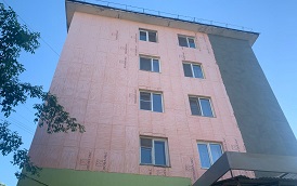 Утепление стены дома по адресу ул. Краснополянская, 4