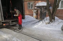 Промывка системы канализации по адресу ул. Пихтовая, 40а